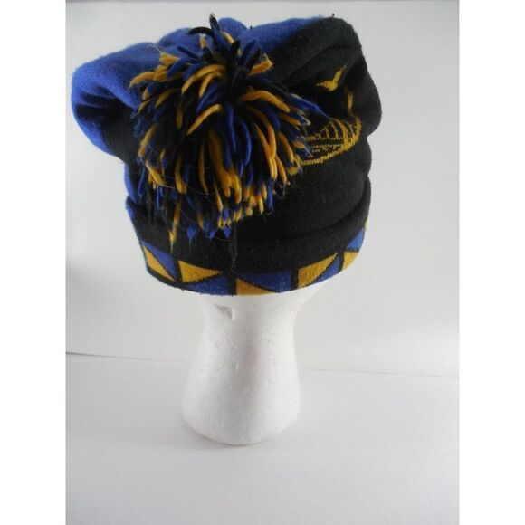 NBA Mitchell And Ness Beanie Hat Golden State Warriors Pom Knit Multicolor - Picture 3 of 6